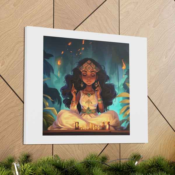 Meditation Princess on White - Canvas Gallery Wraps