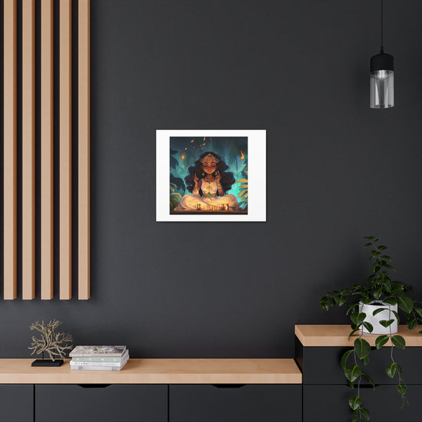 Meditation Princess on White - Canvas Gallery Wraps