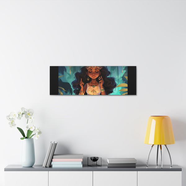 Meditation Princess Meditation Art on Black - Canvas Gallery Wraps