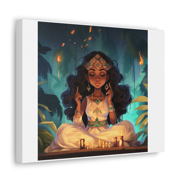 Meditation Princess on White - Canvas Gallery Wraps