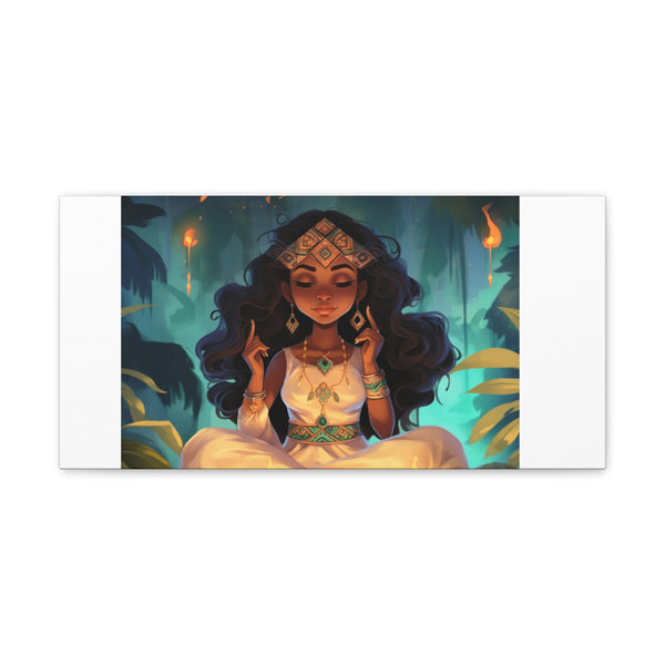 Meditation Princess on White - Canvas Gallery Wraps