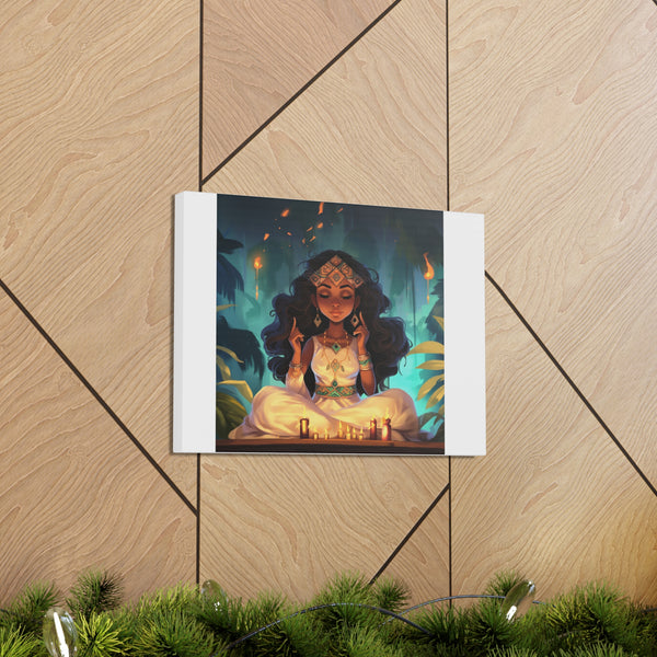 Meditation Princess on White - Canvas Gallery Wraps