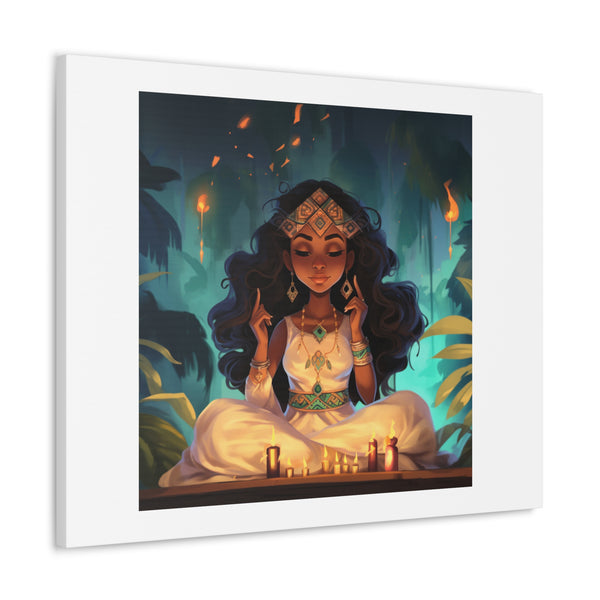 Meditation Princess on White - Canvas Gallery Wraps