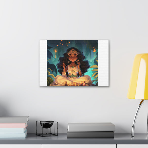 Meditation Princess on White - Canvas Gallery Wraps