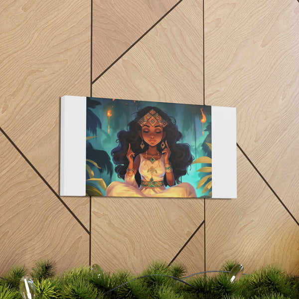 Meditation Princess on White - Canvas Gallery Wraps