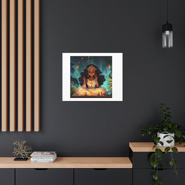 Meditation Princess on White - Canvas Gallery Wraps