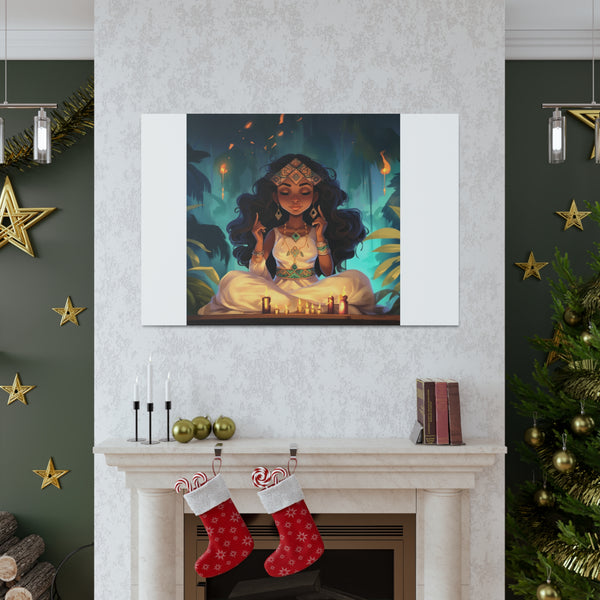 Meditation Princess on White - Canvas Gallery Wraps