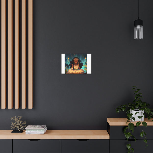 Meditation Princess on White - Canvas Gallery Wraps