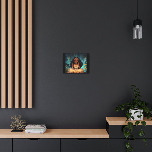 Meditation Princess Meditation Art on Black - Canvas Gallery Wraps