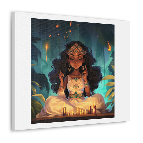 Meditation Princess on White - Canvas Gallery Wraps