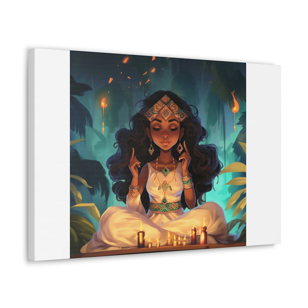 Meditation Princess on White - Canvas Gallery Wraps