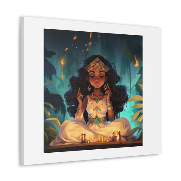 Meditation Princess on White - Canvas Gallery Wraps