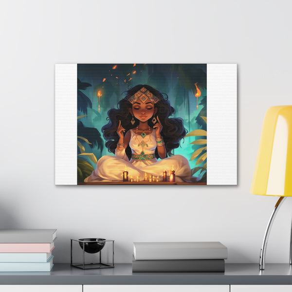 Meditation Princess on White - Canvas Gallery Wraps