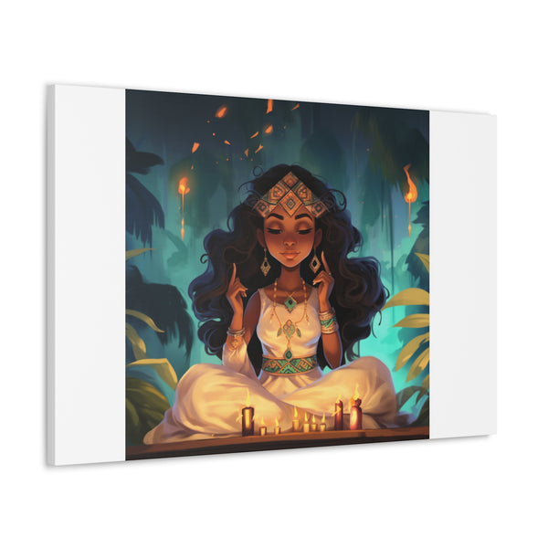 Meditation Princess on White - Canvas Gallery Wraps