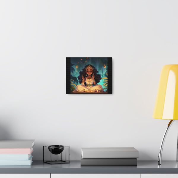 Meditation Princess Meditation Art on Black - Canvas Gallery Wraps