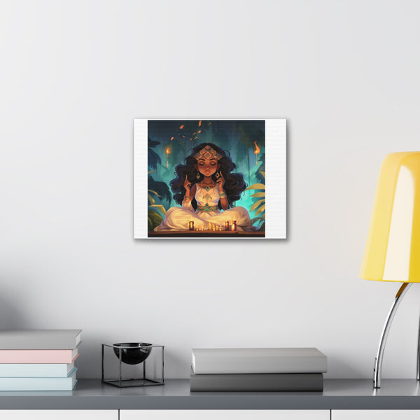 Meditation Princess on White - Canvas Gallery Wraps