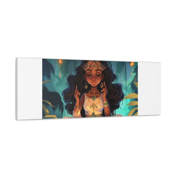 Meditation Princess on White - Canvas Gallery Wraps