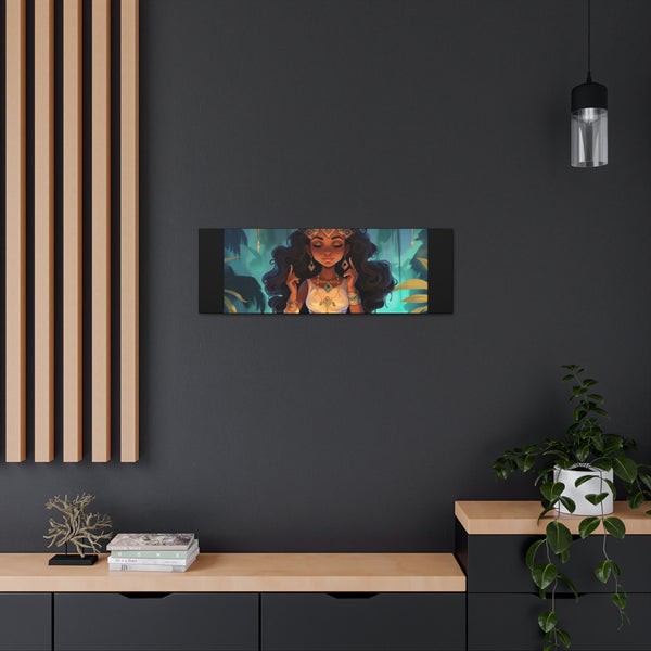 Meditation Princess Meditation Art on Black - Canvas Gallery Wraps