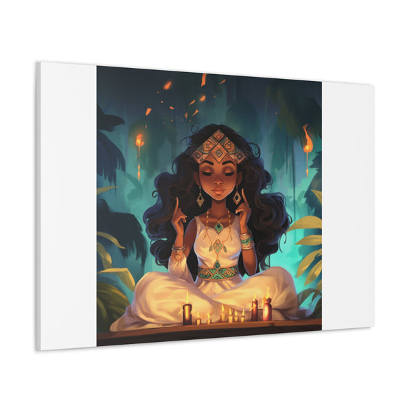 Meditation Princess on White - Canvas Gallery Wraps