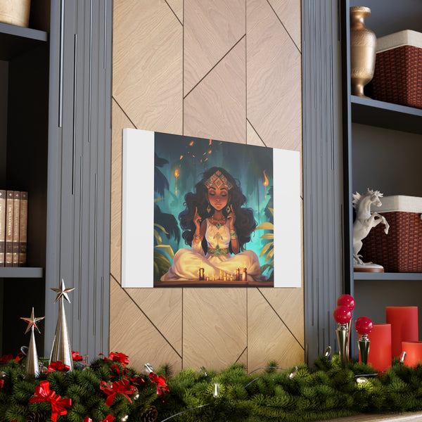 Meditation Princess on White - Canvas Gallery Wraps