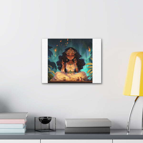 Meditation Princess on White - Canvas Gallery Wraps