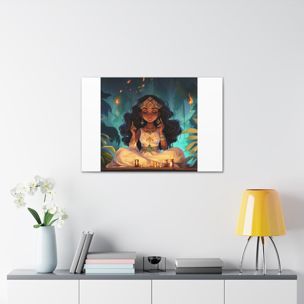 Meditation Princess on White - Canvas Gallery Wraps