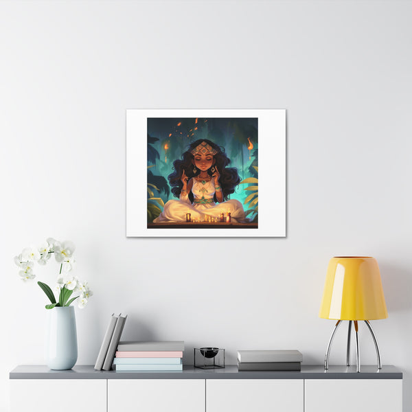 Meditation Princess on White - Canvas Gallery Wraps