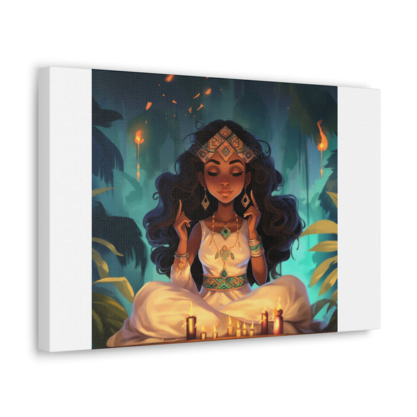 Meditation Princess on White - Canvas Gallery Wraps