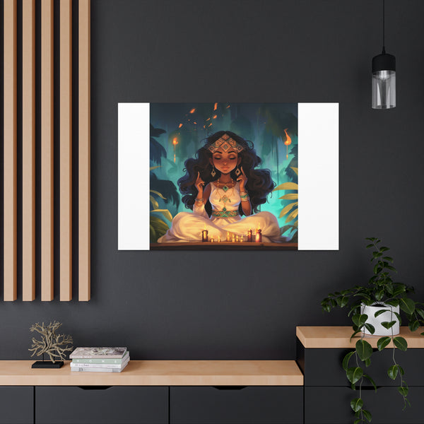 Meditation Princess on White - Canvas Gallery Wraps