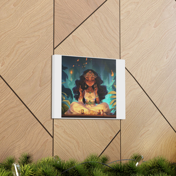 Meditation Princess on White - Canvas Gallery Wraps