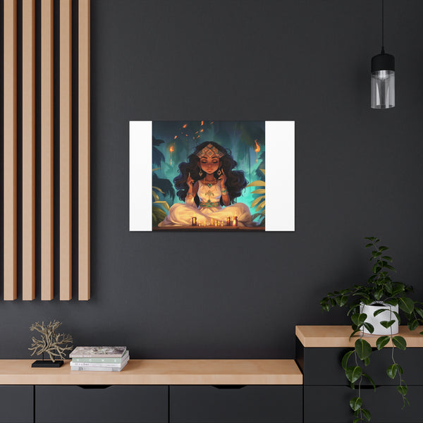 Meditation Princess on White - Canvas Gallery Wraps