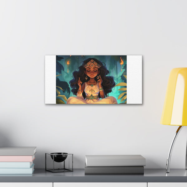 Meditation Princess on White - Canvas Gallery Wraps