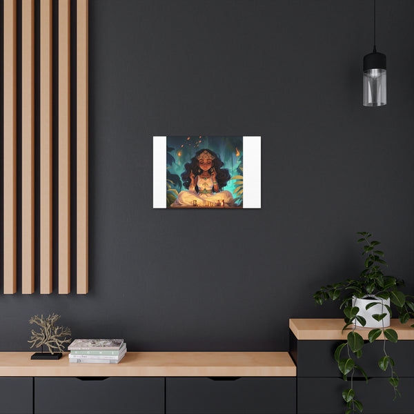 Meditation Princess on White - Canvas Gallery Wraps