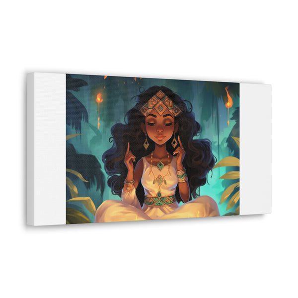 Meditation Princess on White - Canvas Gallery Wraps