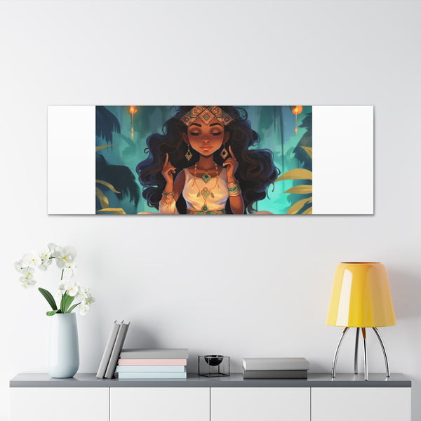 Meditation Princess on White - Canvas Gallery Wraps