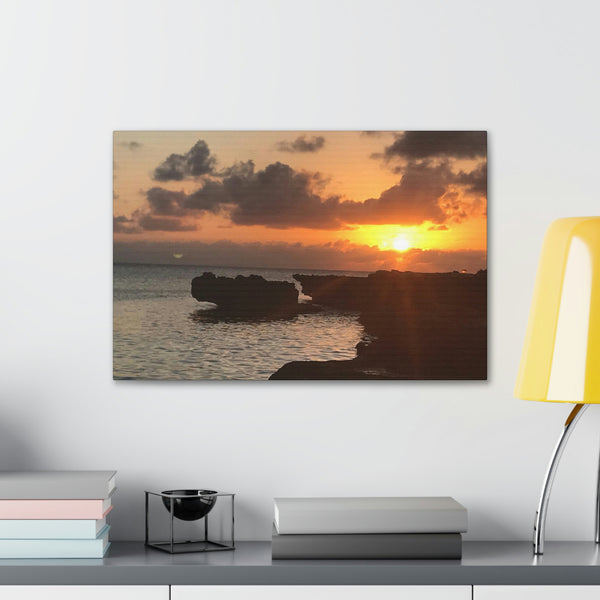 Cayman Sunset Meditation Art - Canvas Gallery Wrap