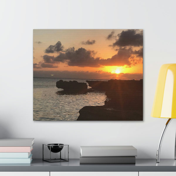 Cayman Sunset Meditation Art - Canvas Gallery Wrap