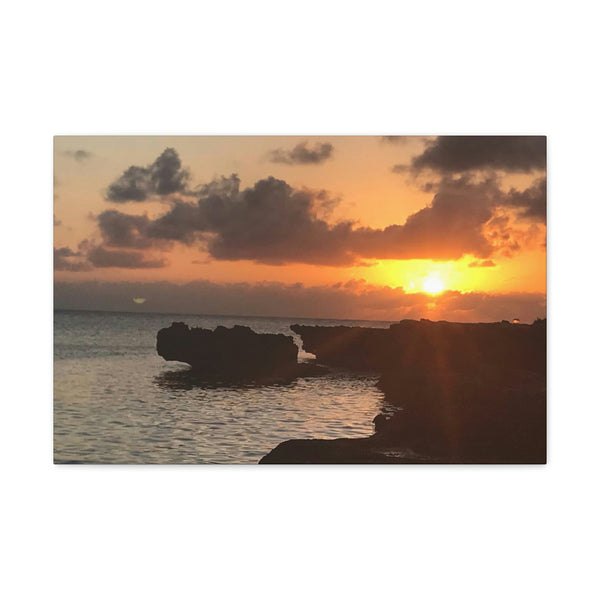 Cayman Sunset Meditation Art - Canvas Gallery Wrap