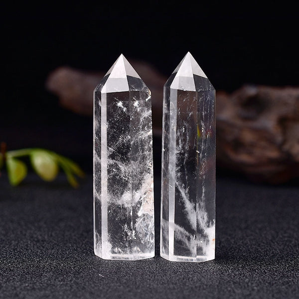 Natural Crystal Clear Quartz Point Healing Stone Wand