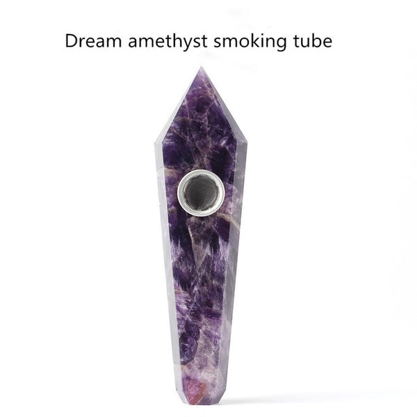 Crystal Point Herbal Pipe With Metal Filter