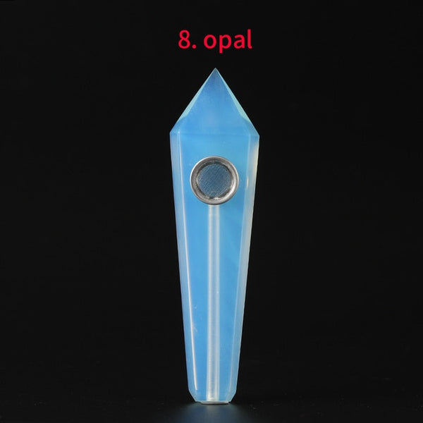 Crystal Point Herbal Pipe With Metal Filter