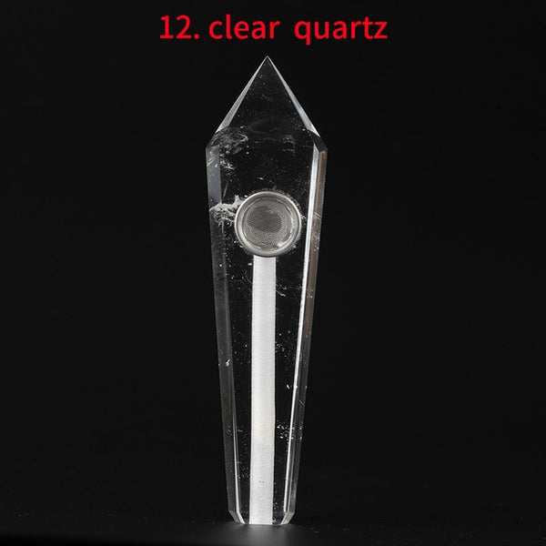 Crystal Point Herbal Pipe With Metal Filter