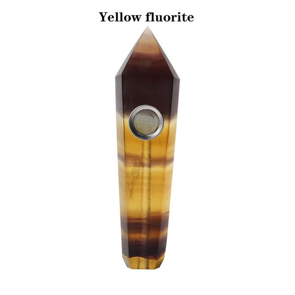 Crystal Point Herbal Pipe With Metal Filter