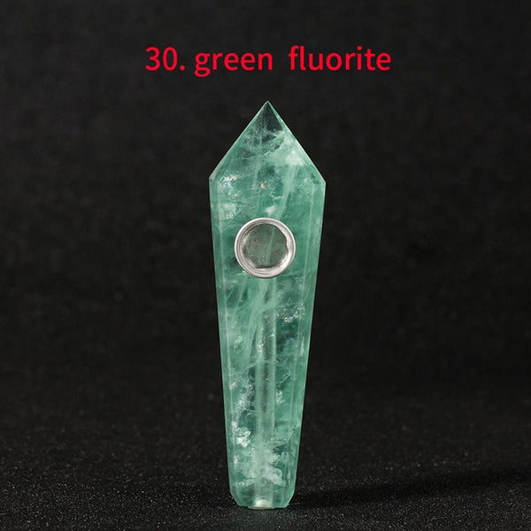 Crystal Point Herbal Pipe With Metal Filter