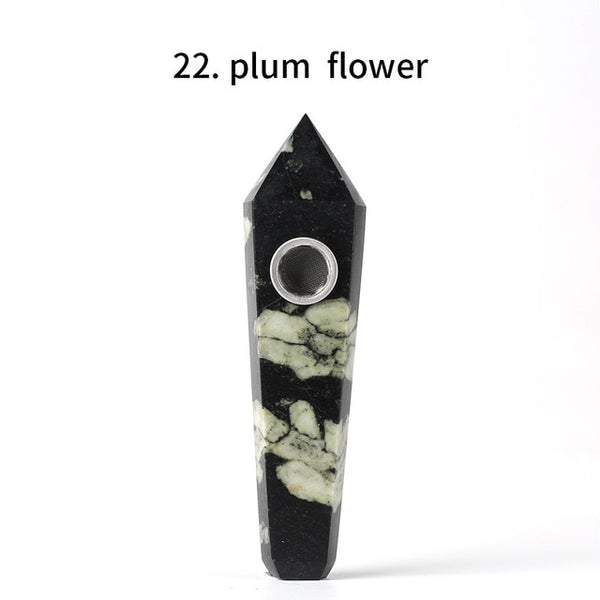 Crystal Point Herbal Pipe With Metal Filter