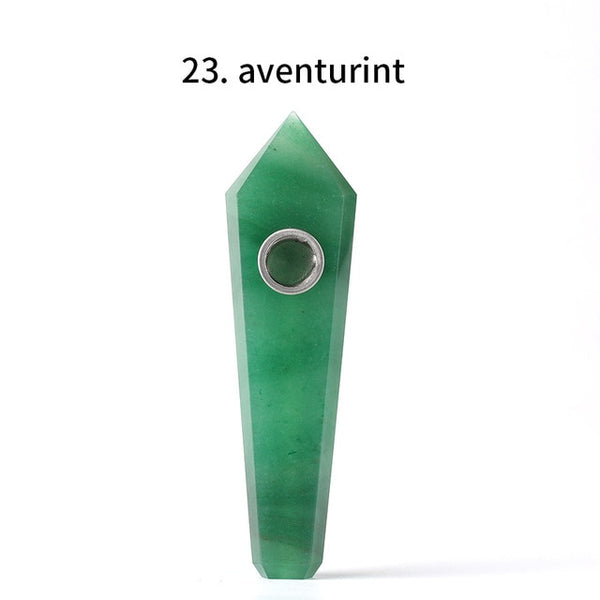 Crystal Point Herbal Pipe With Metal Filter