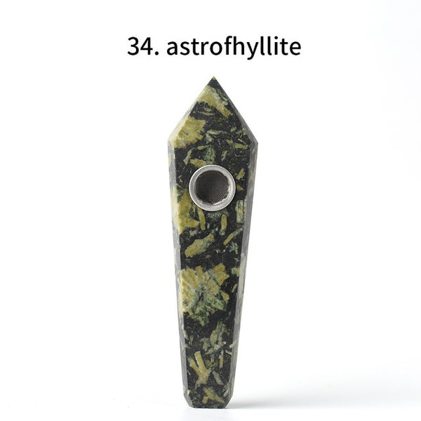 Crystal Point Herbal Pipe With Metal Filter