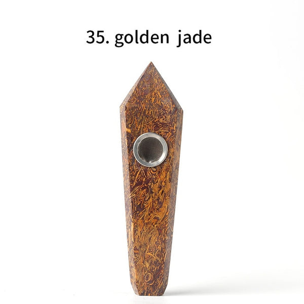 Crystal Point Herbal Pipe With Metal Filter