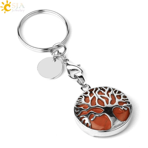 Natural Stone Tree of Life Keychains