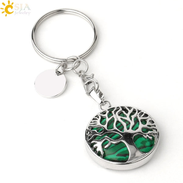 Natural Stone Tree of Life Keychains